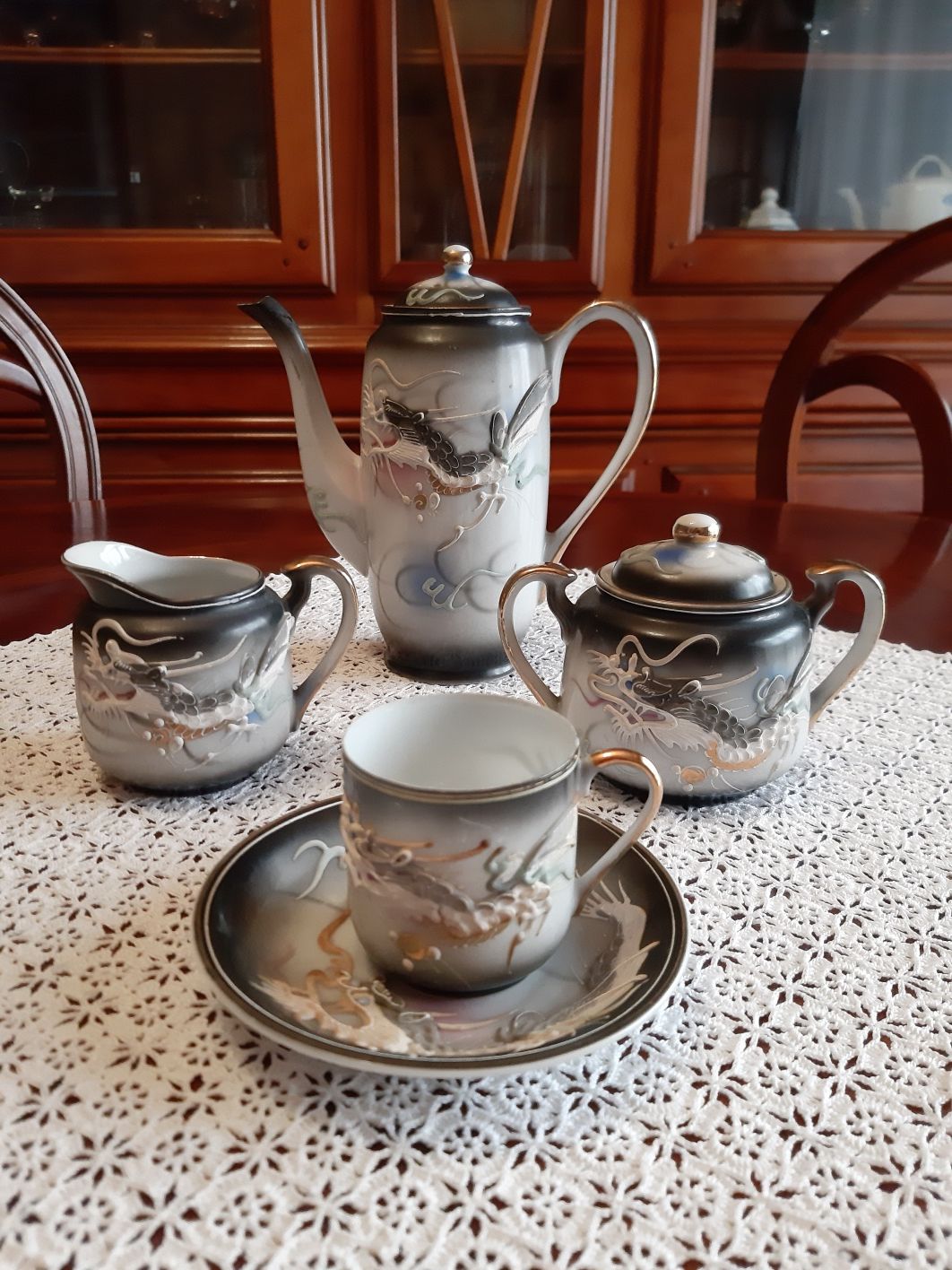 Serviço de café chinês em porcelana antigo