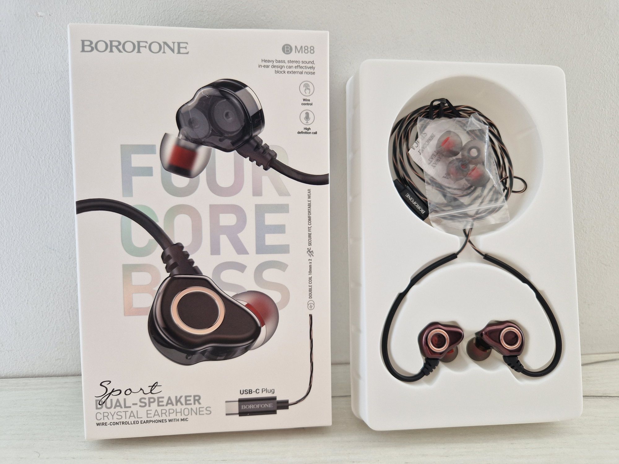 Borofone Słuchawki BM88 Sea z mikrofonem Typ C czarne