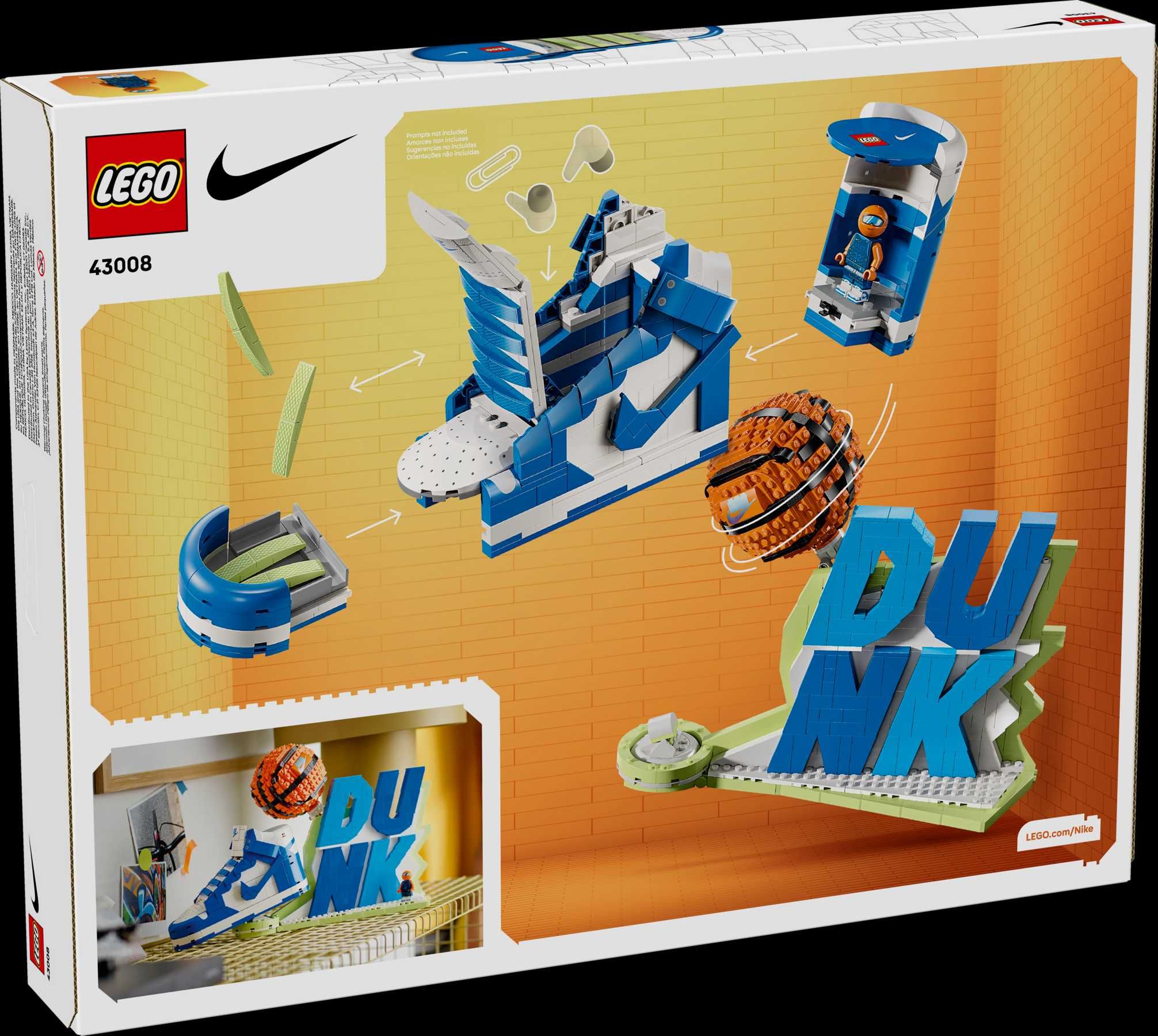 Конструктор LEGO 43008 Nike Dunk x LEGO Set (1180 Деталей)