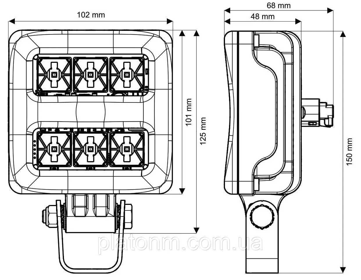 Сині фари Arag 46700108 (комплект 2 шт) на штанги обприскувача 24-42м.