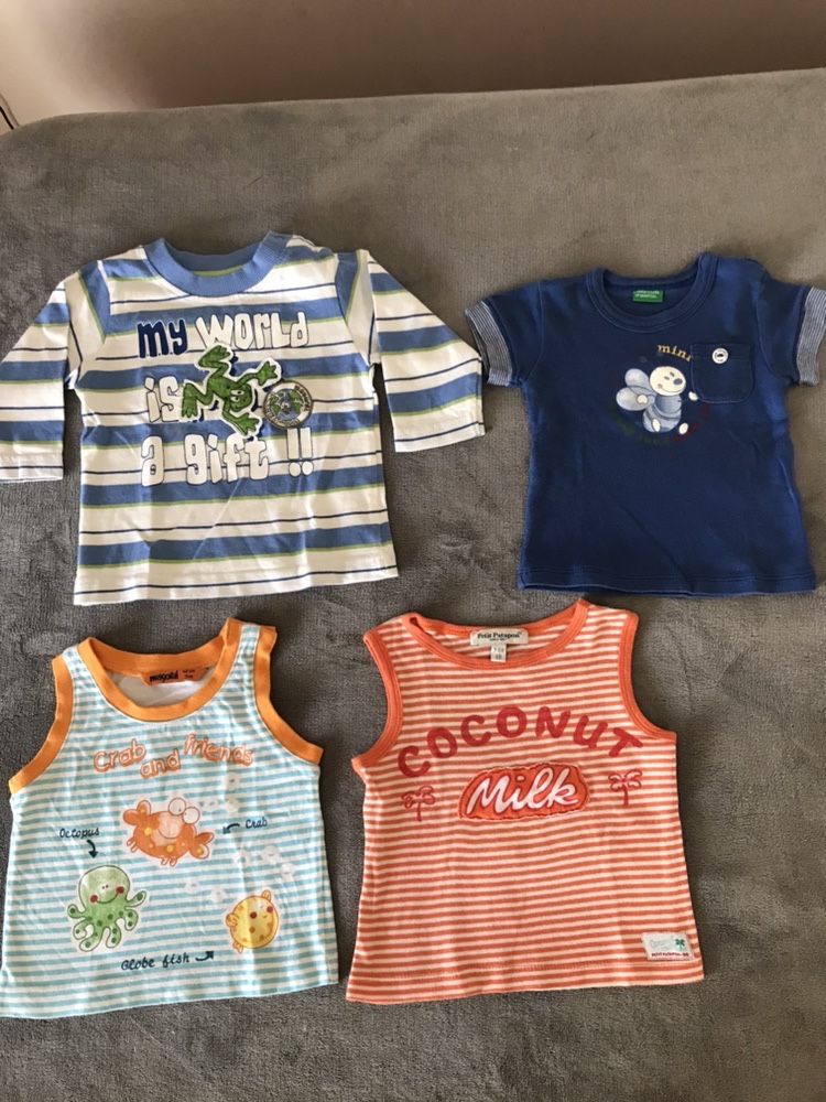 Conjunto 4 camisolas/t-shirts 3-6 meses