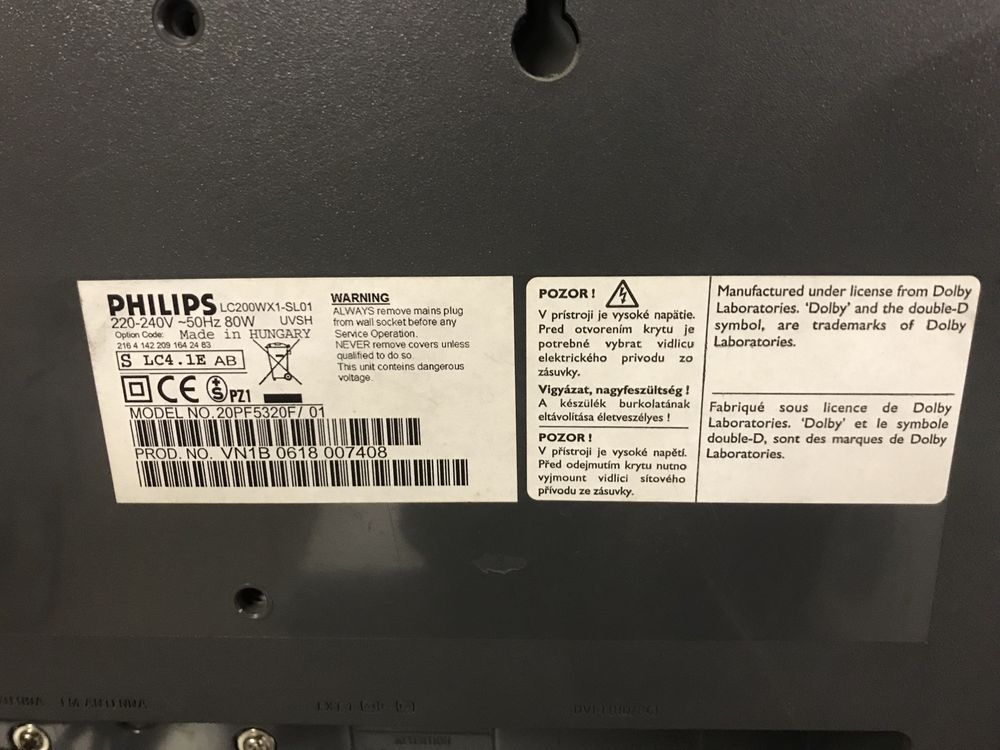 ЖК телевізор / монітор Philips 20" ,  LC200WX1-SL01