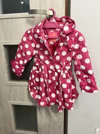 Różowy płaszcz grochy dla dziewczynki 9-12 miesięcy
