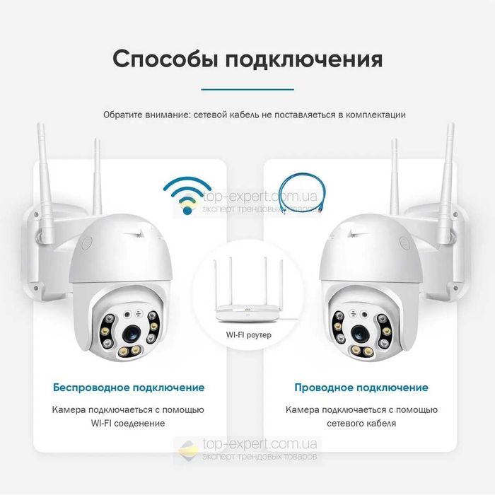 Уличная поворотная IP камера видеонаблюдения WiFi HD-68 камера вайфай