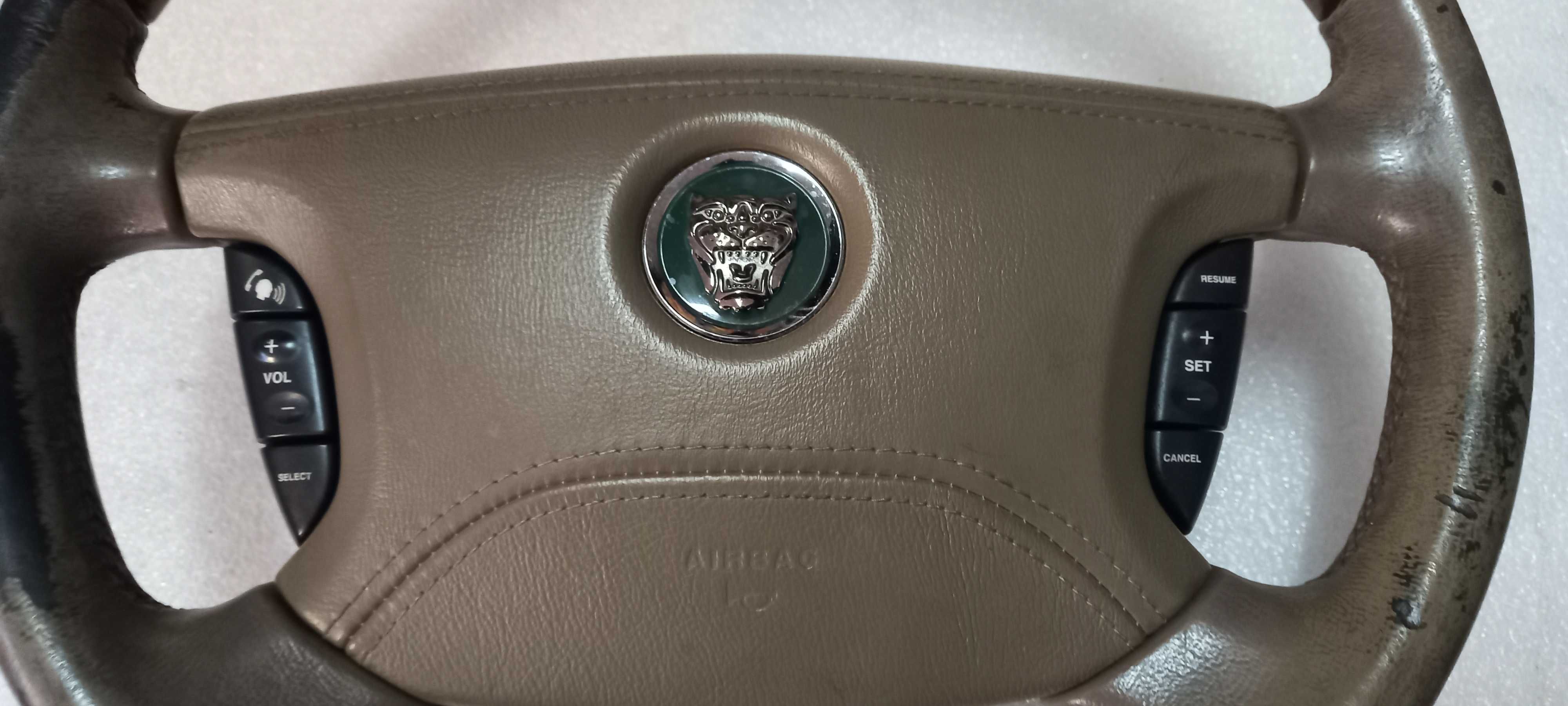 Kierownica + poduszxka Jaguar S-Type skóra drewno