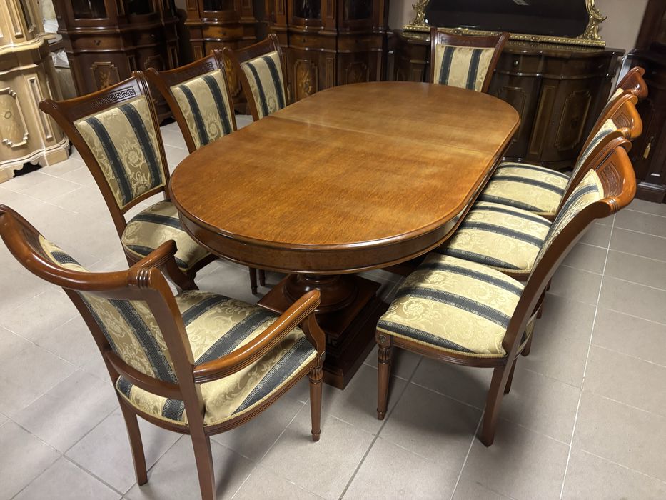 Zestaw Styl Versace Rozkładany Stół 8 Krzeseł 10 osób Novalinea Italy