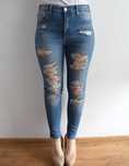 Aeropostale super high waist spodnie rurki wysoki stan dziury 38 m
