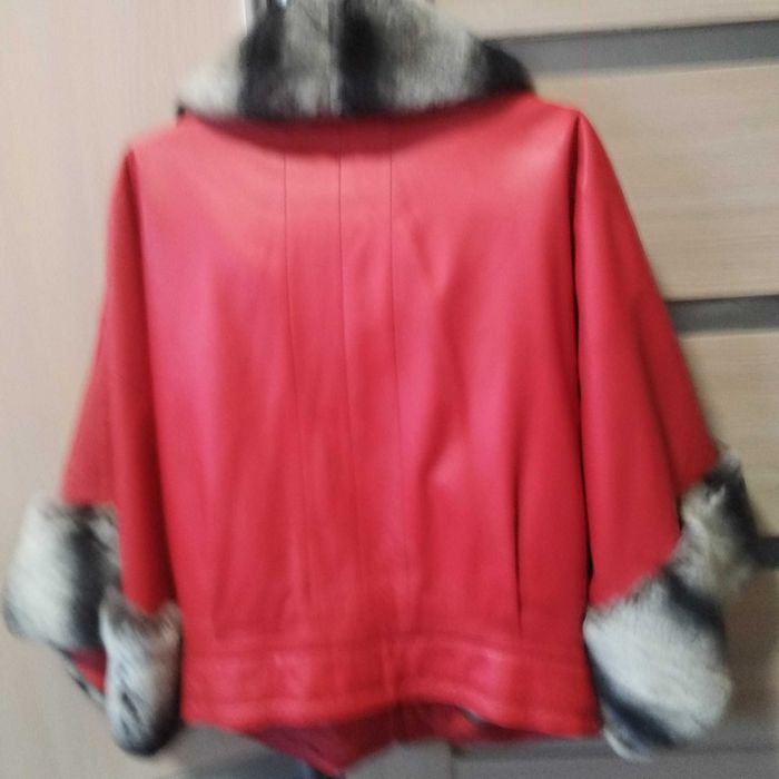 Эксклюзив  кожаная куртка мех шиншилла