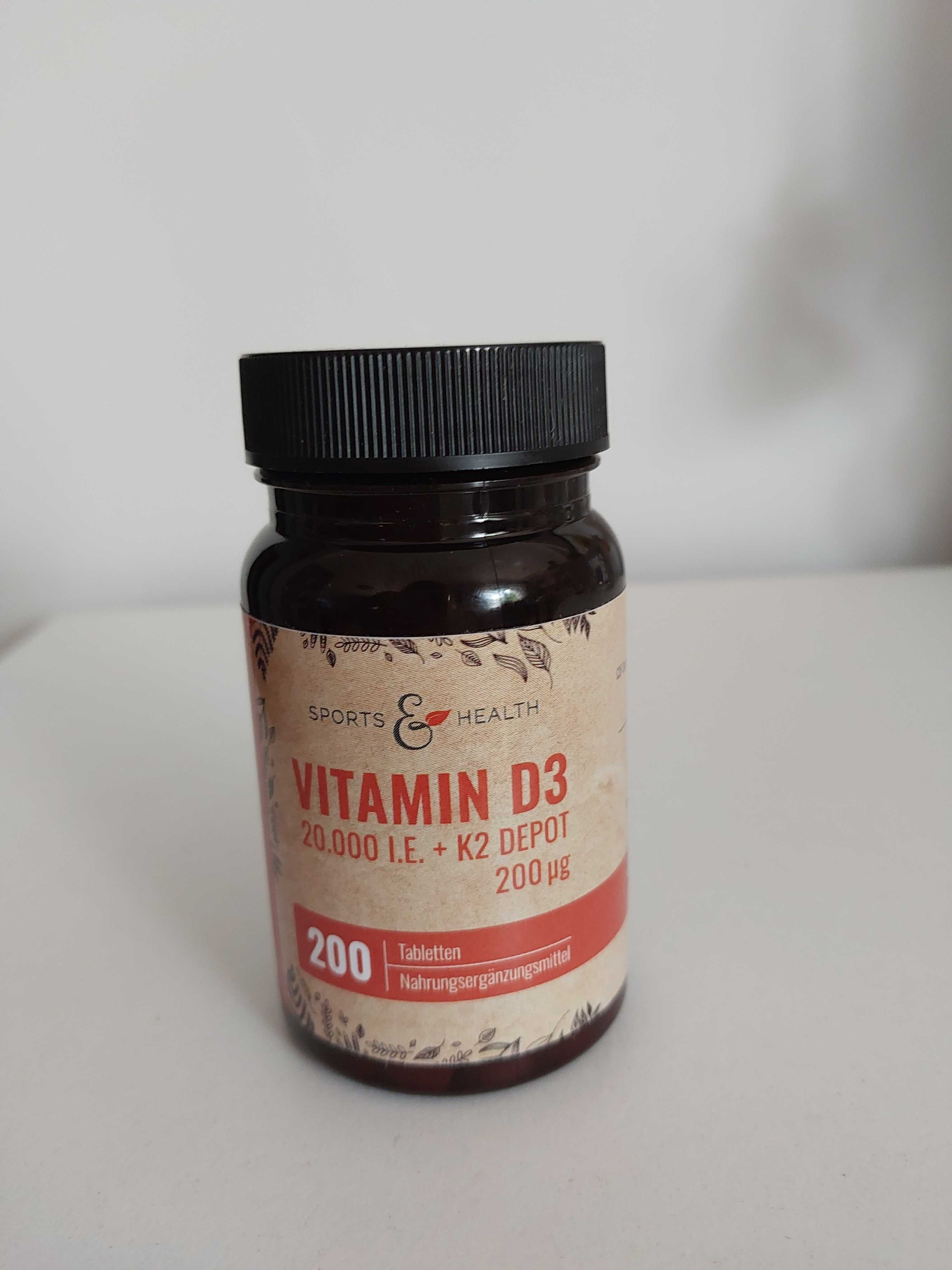 Witamina D3 20000 IU + K2-MK7 200cmg 200 tab- naturalna 100% z Niemiec