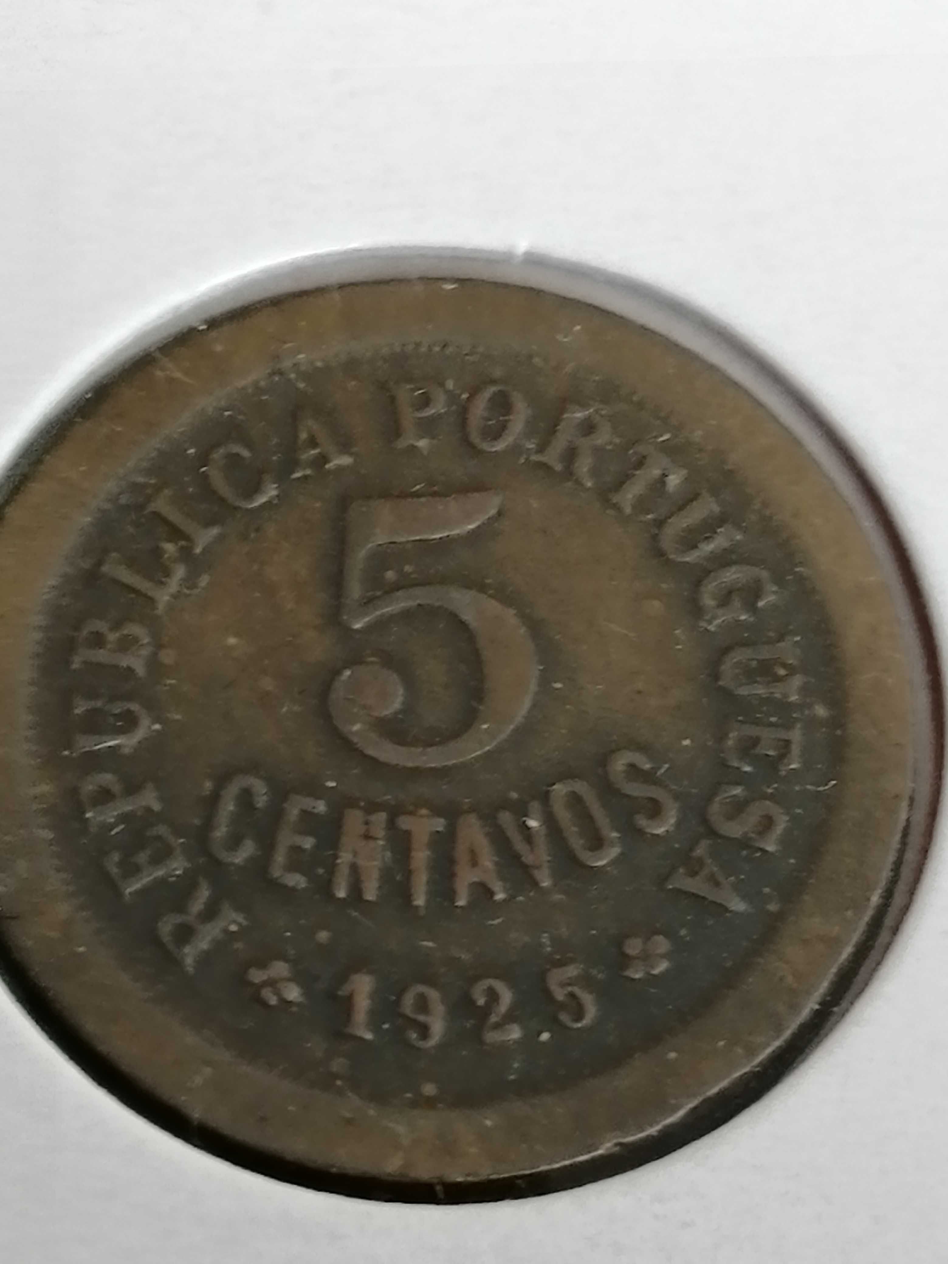 Moedas de 5 centavos 1921 e 1925