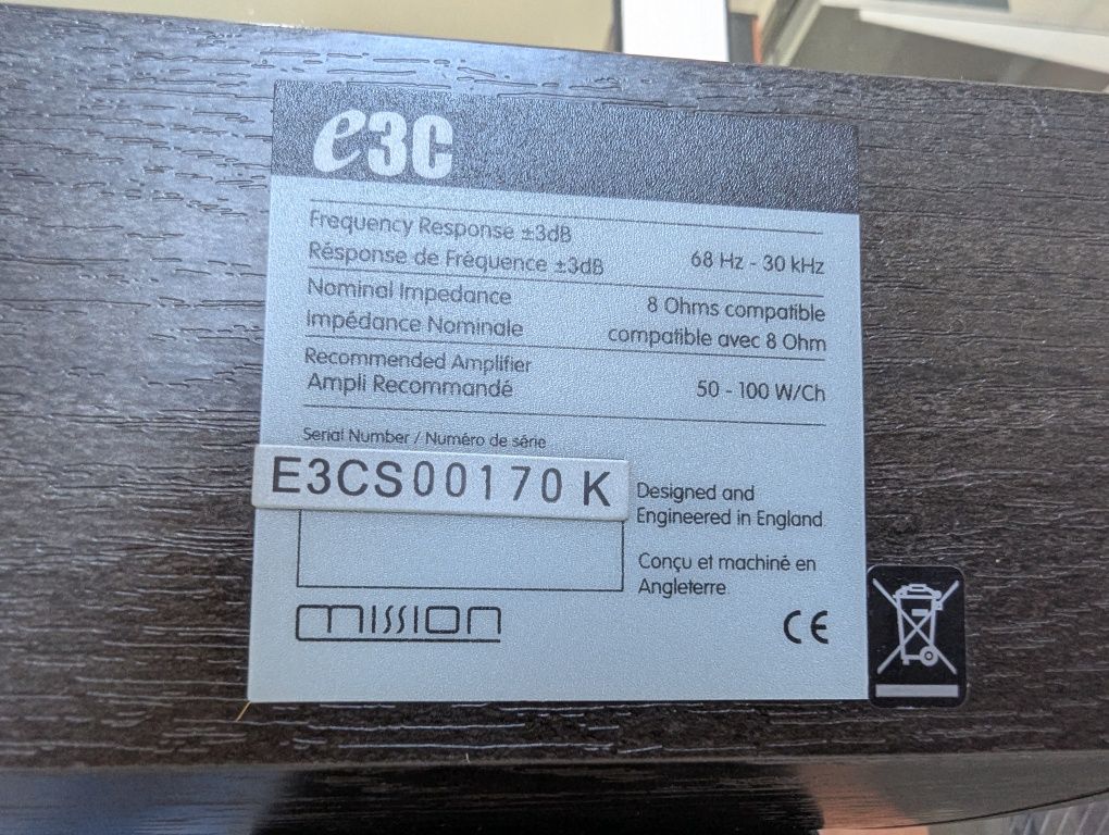 Центральный канал Mission E3C. Made in England