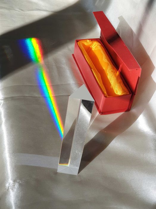 Prisma refractário de 15 cm em cristal com estojo