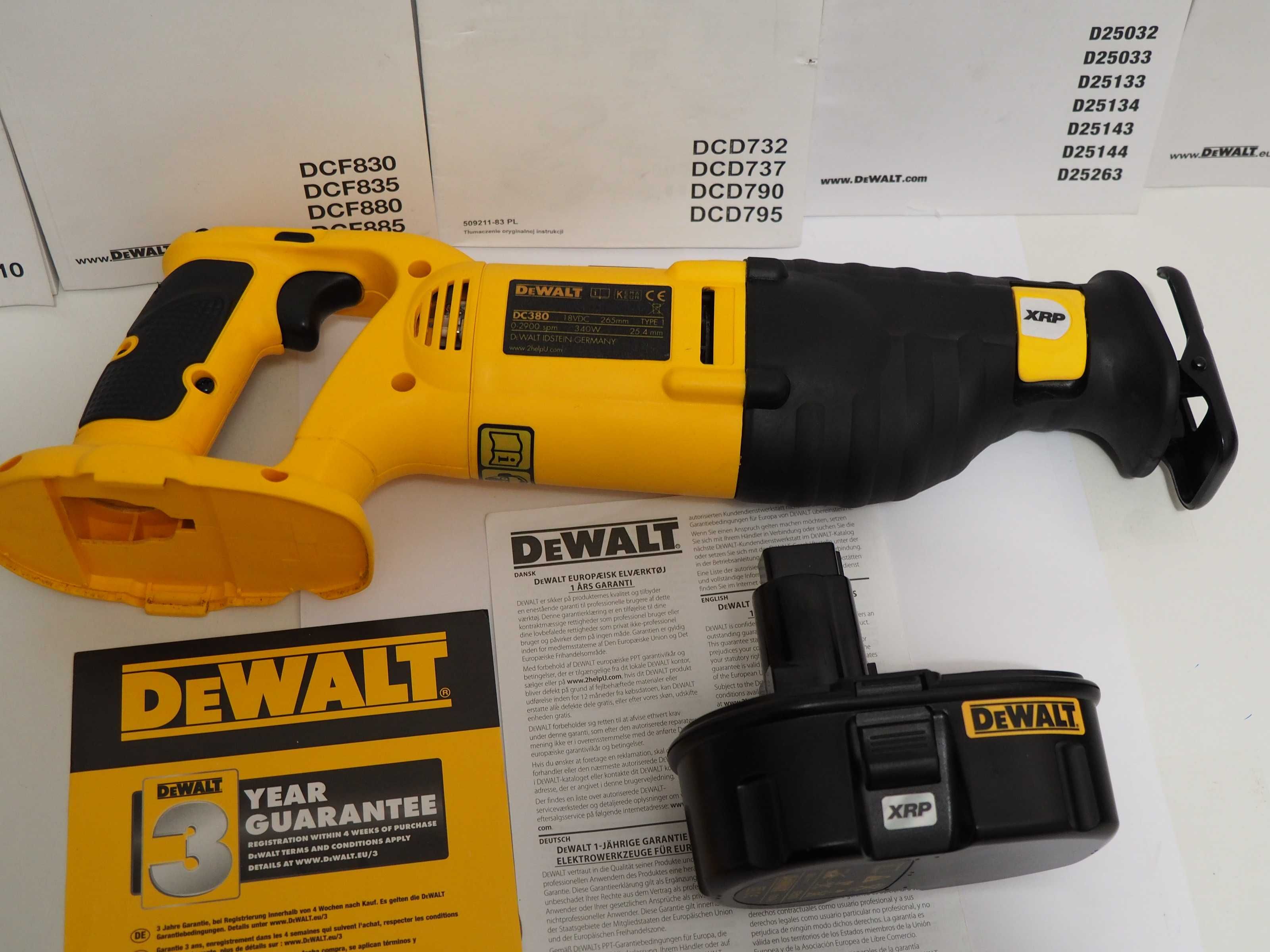 Pilarka pila szablasta DEWALT DC 380 Germany bateria 18v 3ah aku