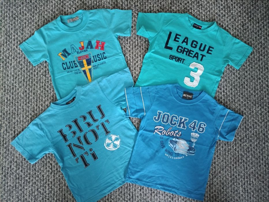 Zestaw 4szt T-shirty z krótkim rękawem dla chłopca rozmiar 122/128