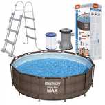 Каркасний басейн Bestway 56709, розмір 366 x 100 см з фільтруючим насо