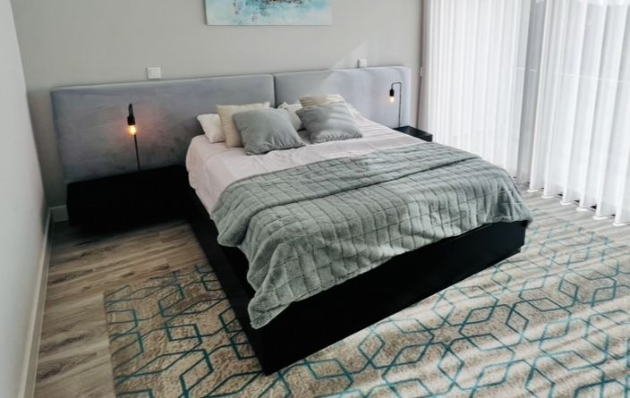 Casa casal Las kasas cabeceira azul claro