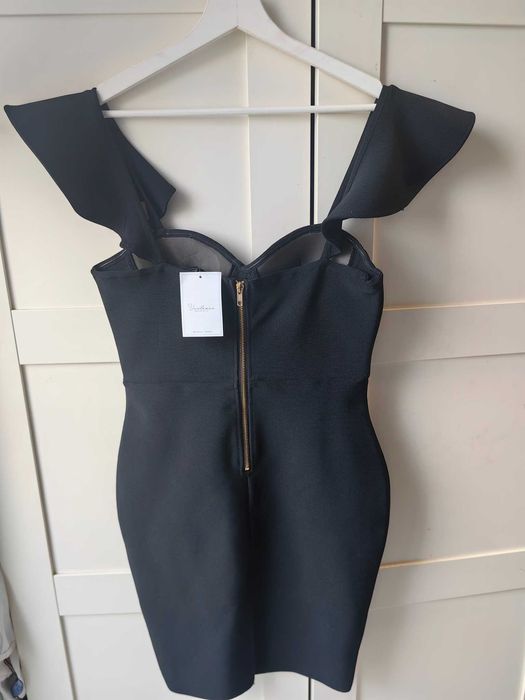 SUKIENKA MI FAVORITA MIDI varlesca czarna gorsetowa L obcisła