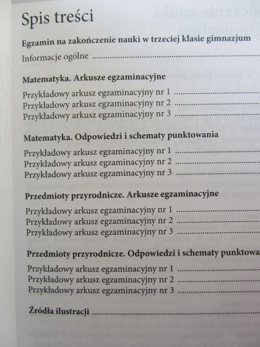 WSiP Egz gimnazjalny - Część MATEMATYCZNO-PRZYRODNICZA arkusze +gratis