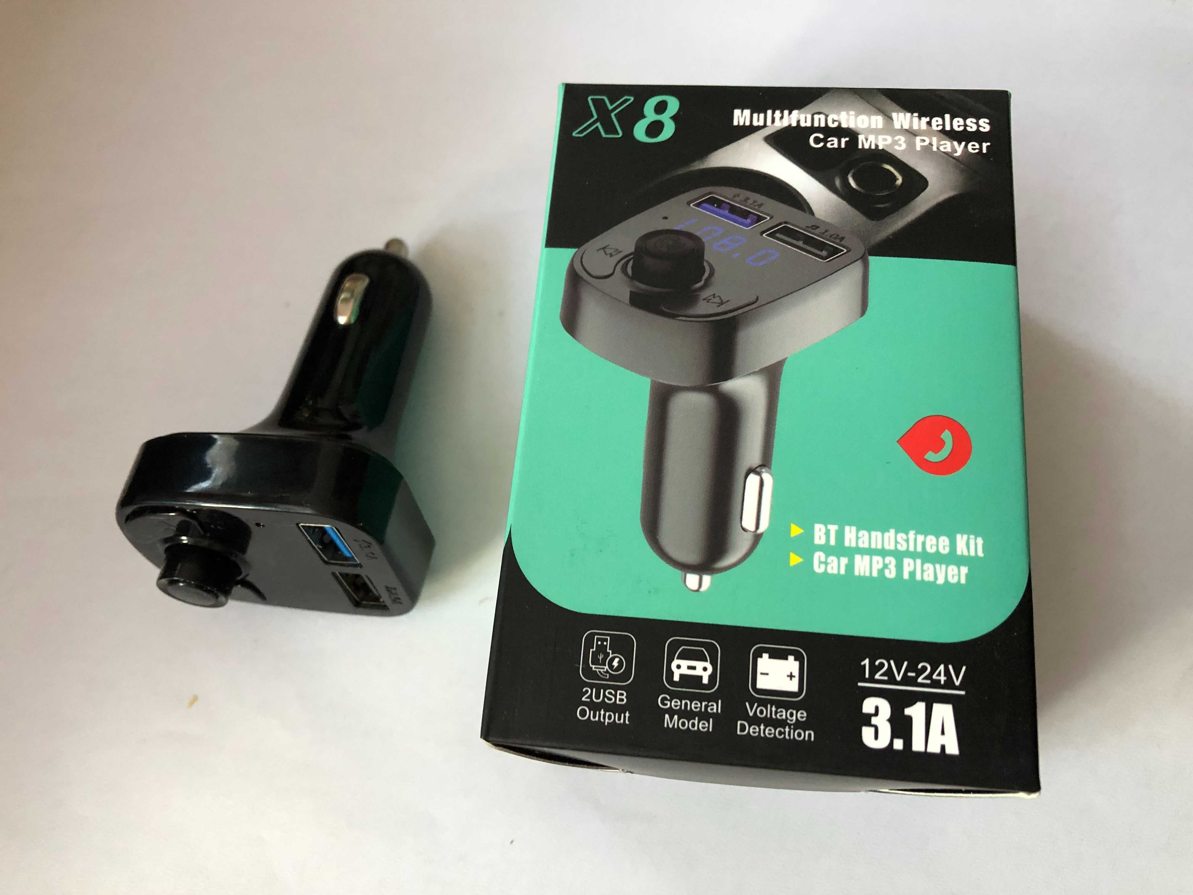 Ładowarka szybka 2xUSB 12V-24V i Transmiter audio Mp3 bluetooth