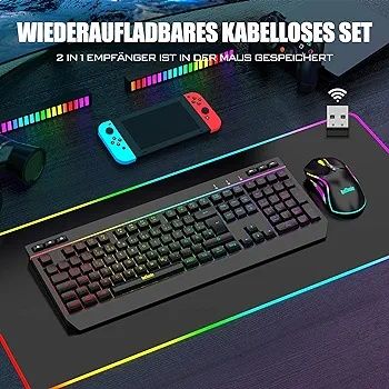 Zestaw klawiatura plus mysz redthunder k20 biała układ de qwertz