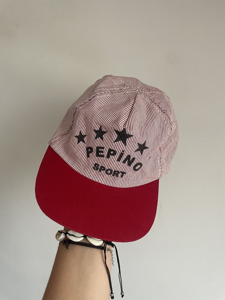 Pepino czapka z daszkiem paski bawelna lato 3/4 lata regulacja rozmiar