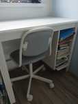 Ikea Biurko + krzesło białe siwe