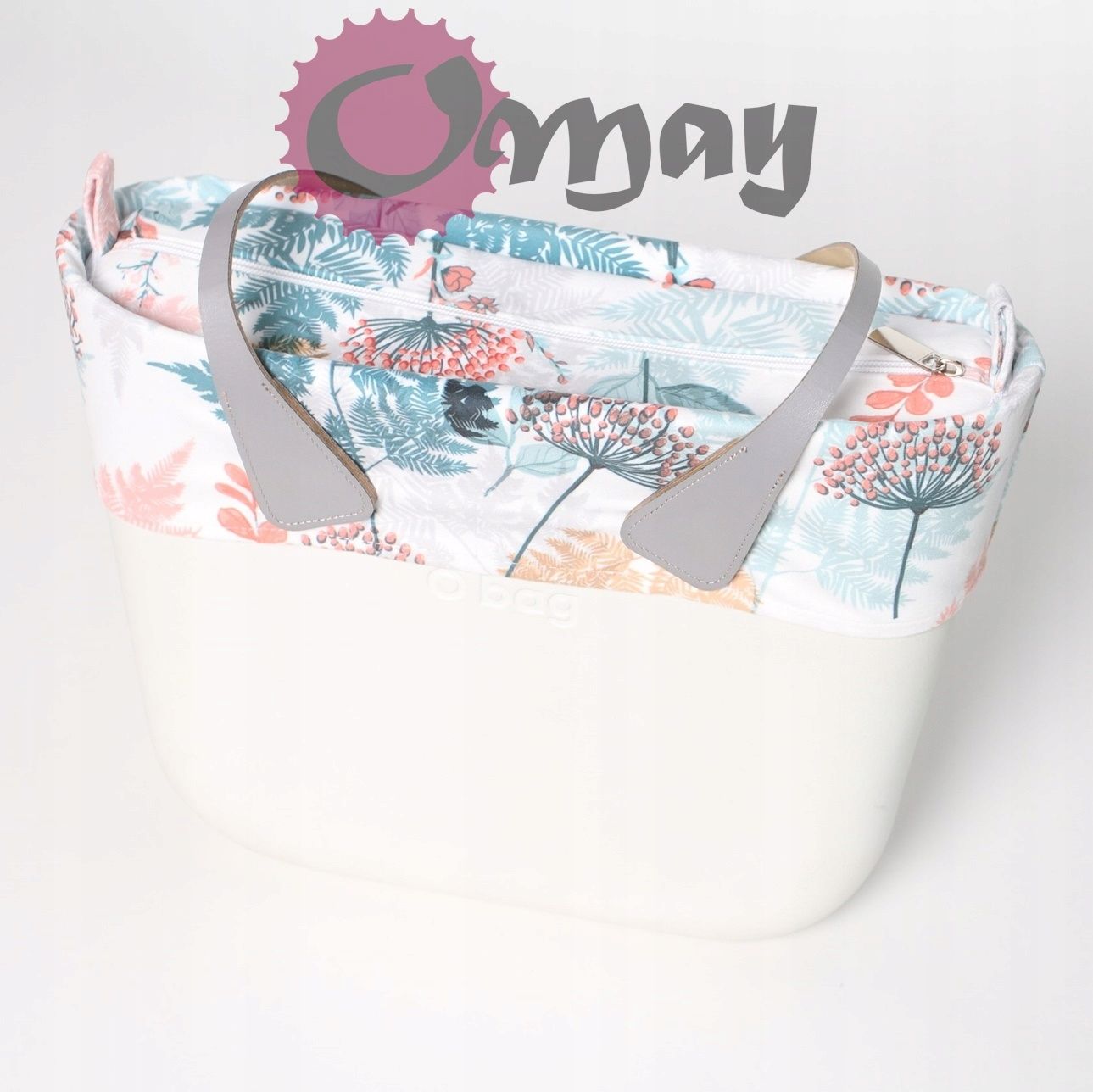 Elegancki organizer i opaska do OBAG MINI Welur Kwiaty Cudne OMAY