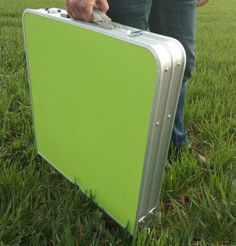 Стол алюминиевый раскладной для пикника + 4 стула, чемодан зеленый