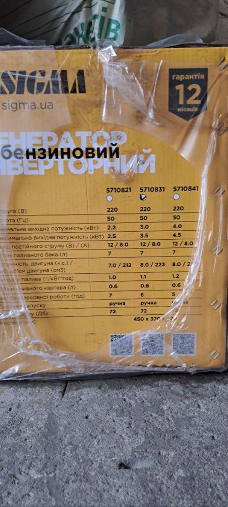 Генератор инверторный бензиновый SIGMA 5710831