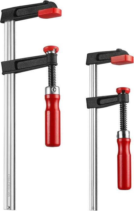 2 x zacisk stolarski 200mm i 300mm ścisk śrubowy 272kg nacisku WORKPRO