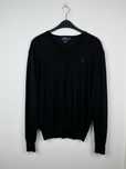 Czarny sweter męski z wełny merino Polo Ralph Lauren rozmiar XL fit L