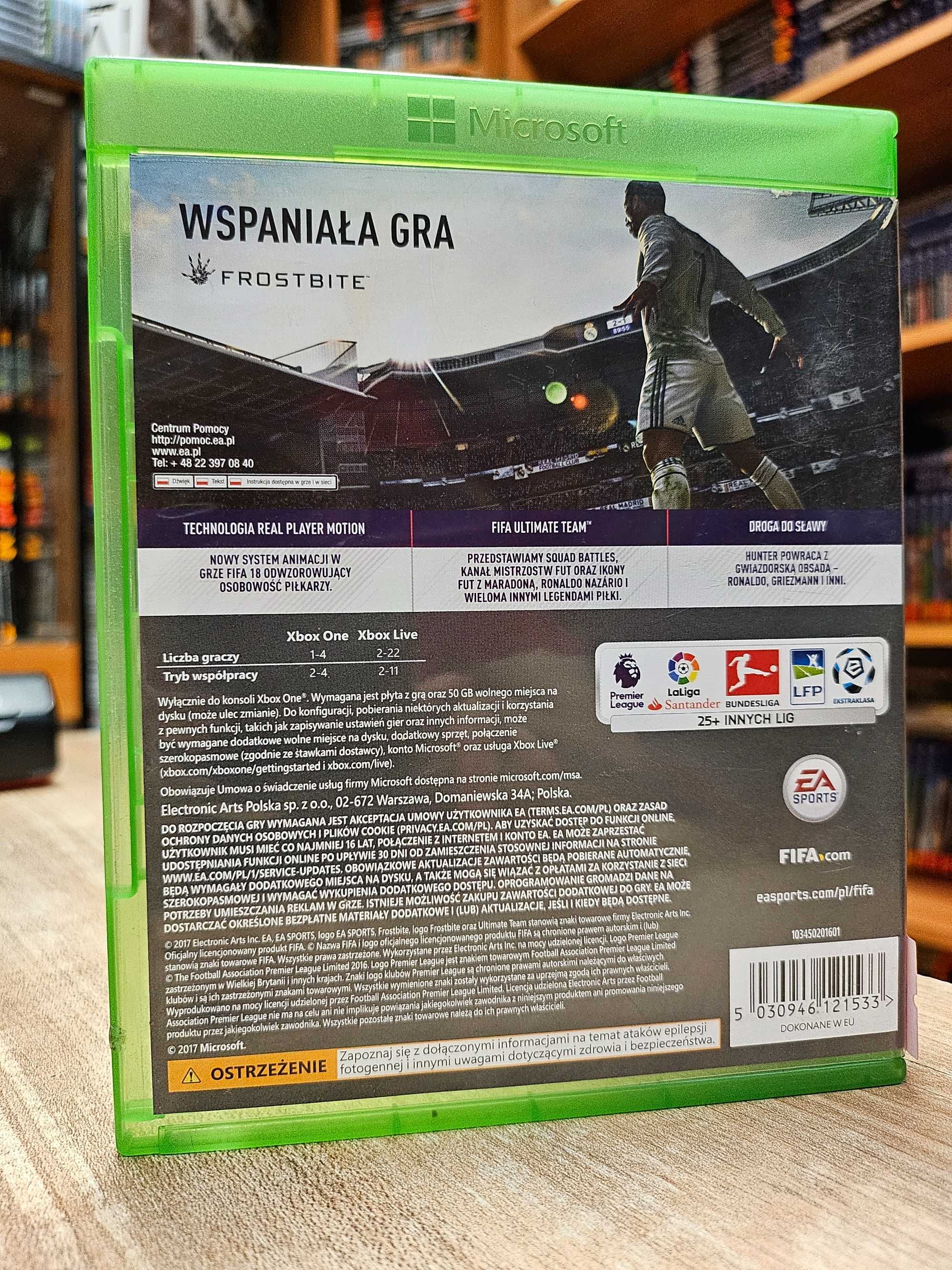 FIFA 18 XBOX ONE, Sklep Wysyłka Wymiana