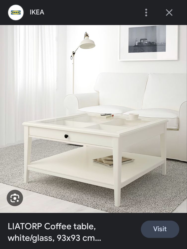 Mesa Ikea quadrada com vidro