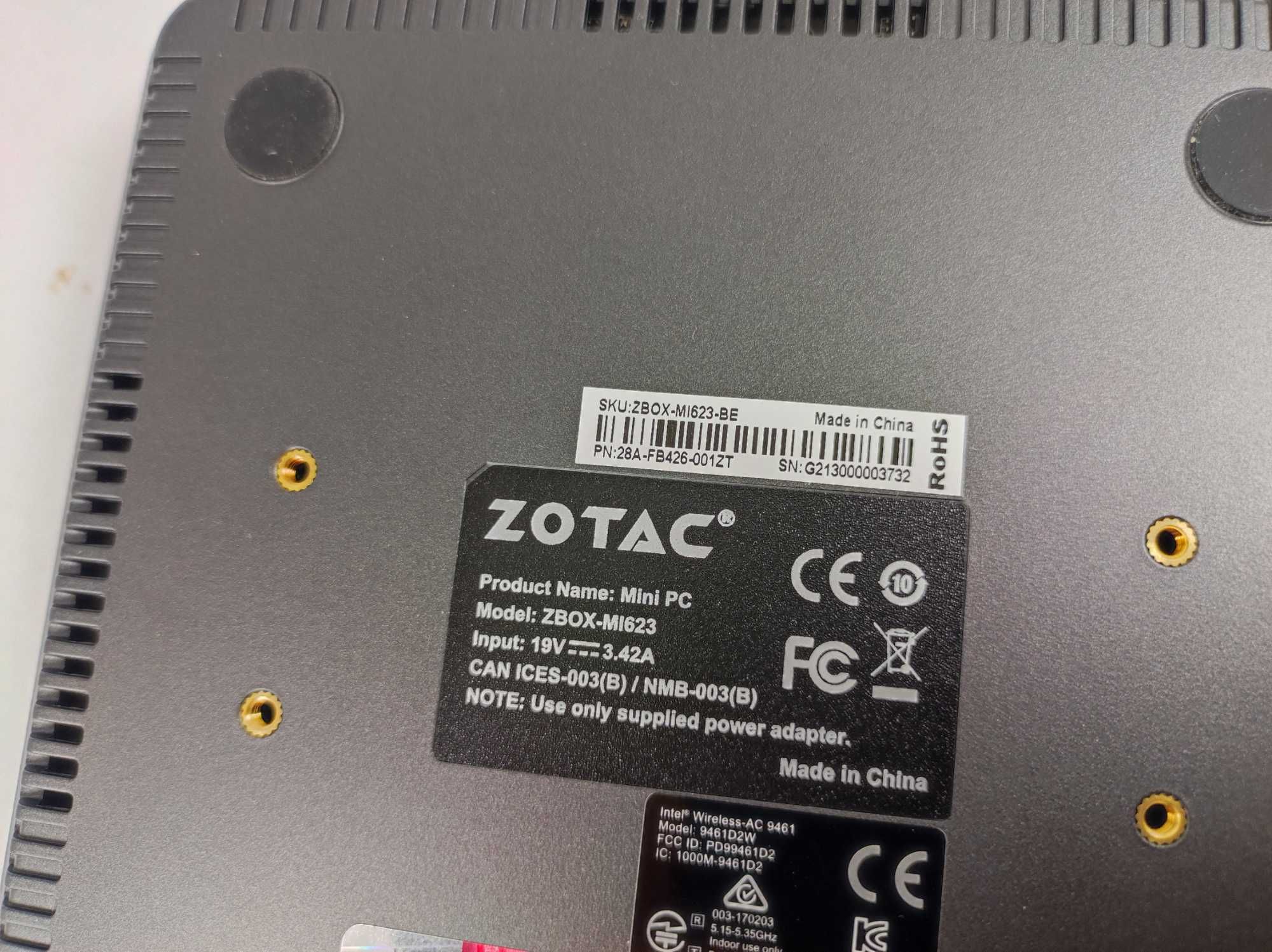 Kompaktowy mini PC ZOTAC ZBOX MI623 , I3-10110U, 256GB SSD Kpl idealny