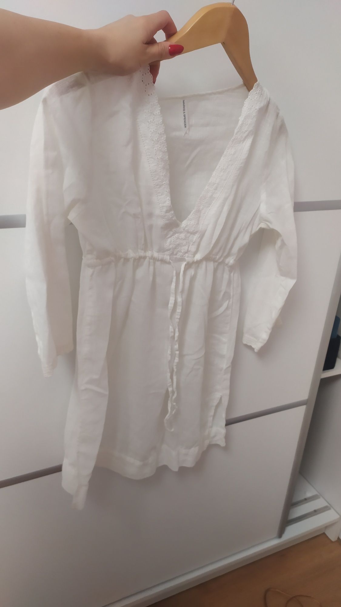 Biała tunika/sukienka plażowa Marks&Spencer S/M