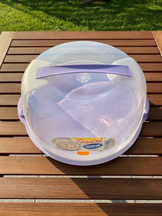 Tontarelli Tiramisu tortownica pojemnik ciasto 30cm fioletowy jak nowy