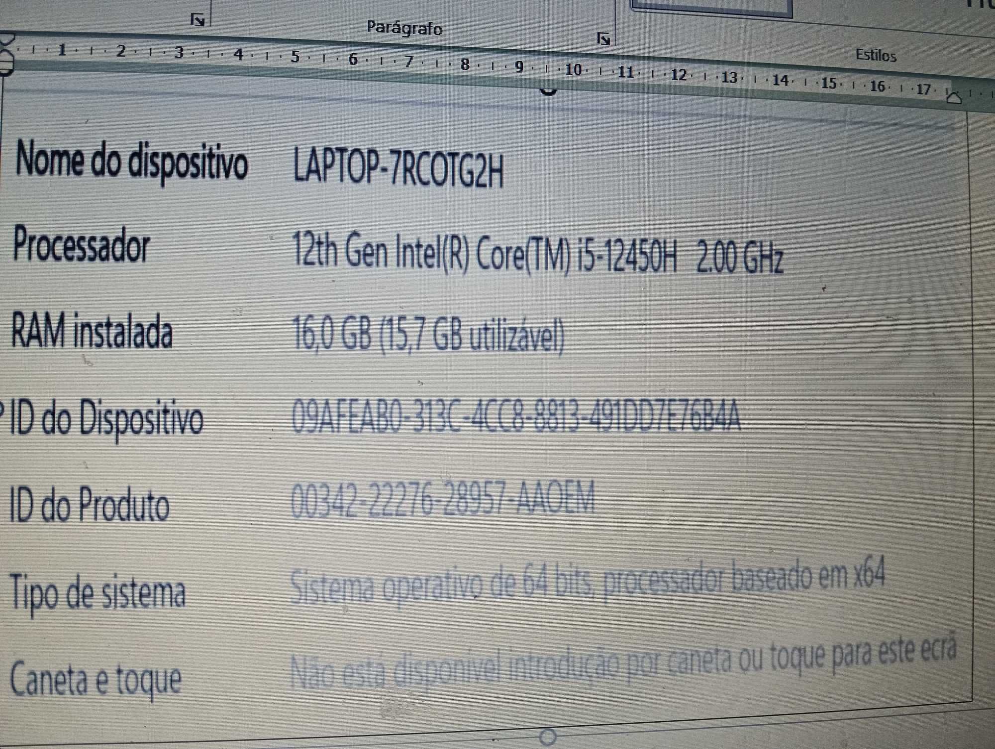 pc lenovo - com menos de um ano de aquisição
