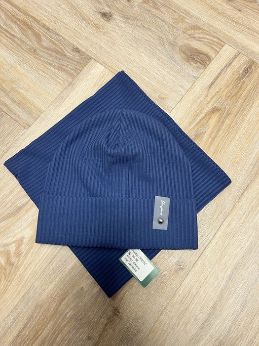 Новий дитячий демісезонний набір шапка/снуд 50-56р рубчик