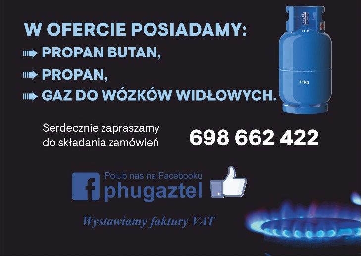 Dostawa Gazu Łomża i okolice *ZAPŁACISZ KARTĄ!*
