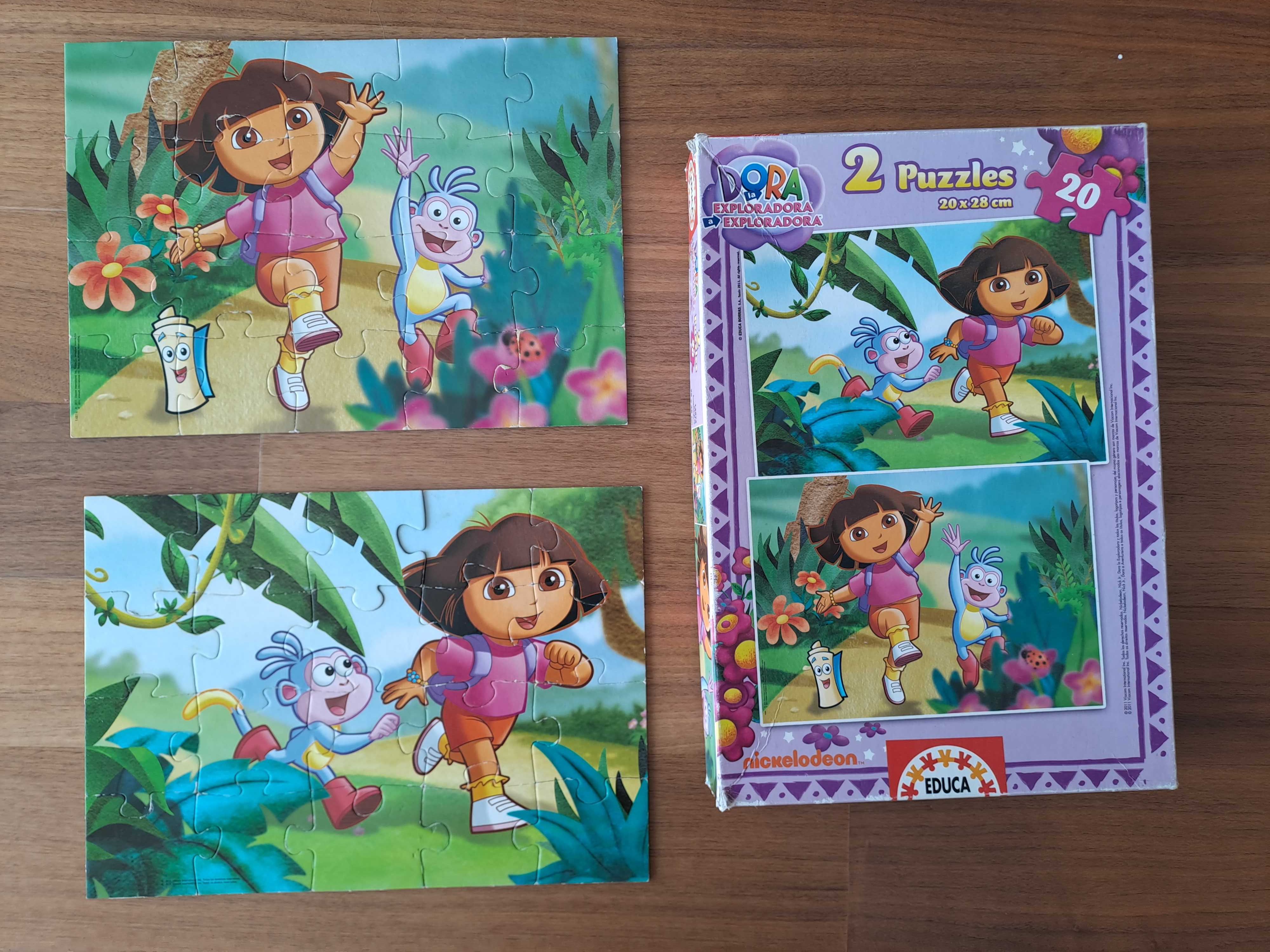 2 Puzzles Mickey Mouse e Dora, a exploradora 2x20