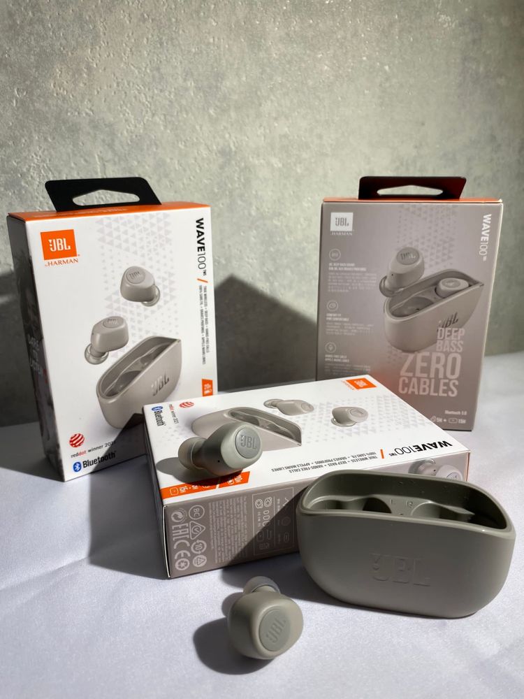 Słuchawki dokanałowe JBL Wave 100TWS Kremowy