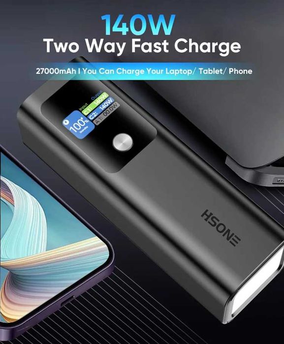 Повербанк PD140W 27000 mAh 2xUSB-C, out USB-A/22.5W PB-2010