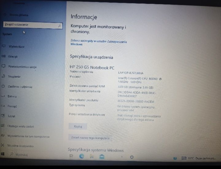 Laptop HP 250 5G Windows 10 DVD HDMI