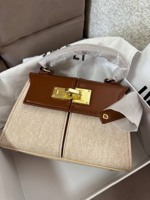 Жіноча сумка JW PEI Elise Top Handle Bag у коричнево-бежевому  кольорі