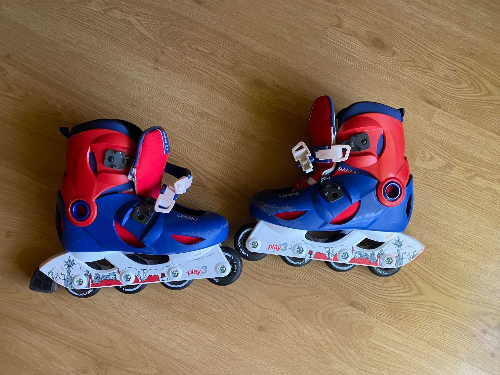 Patins em linha ( 34-36 ) com proteção incluida