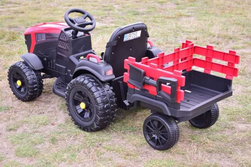 Autko TRAKTOR Z PRZYCZEPĄ NA AKUMULATOR dla dzieci pojazd zabawka