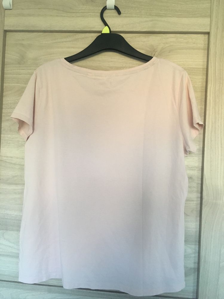 Koszulka damska t-shirt z krótkim rękawem pudrowy róż