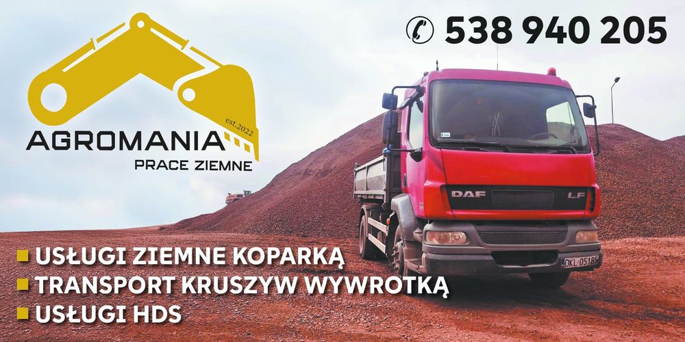 Usługi koparką prace ziemne transport kruszywa  usługi hds