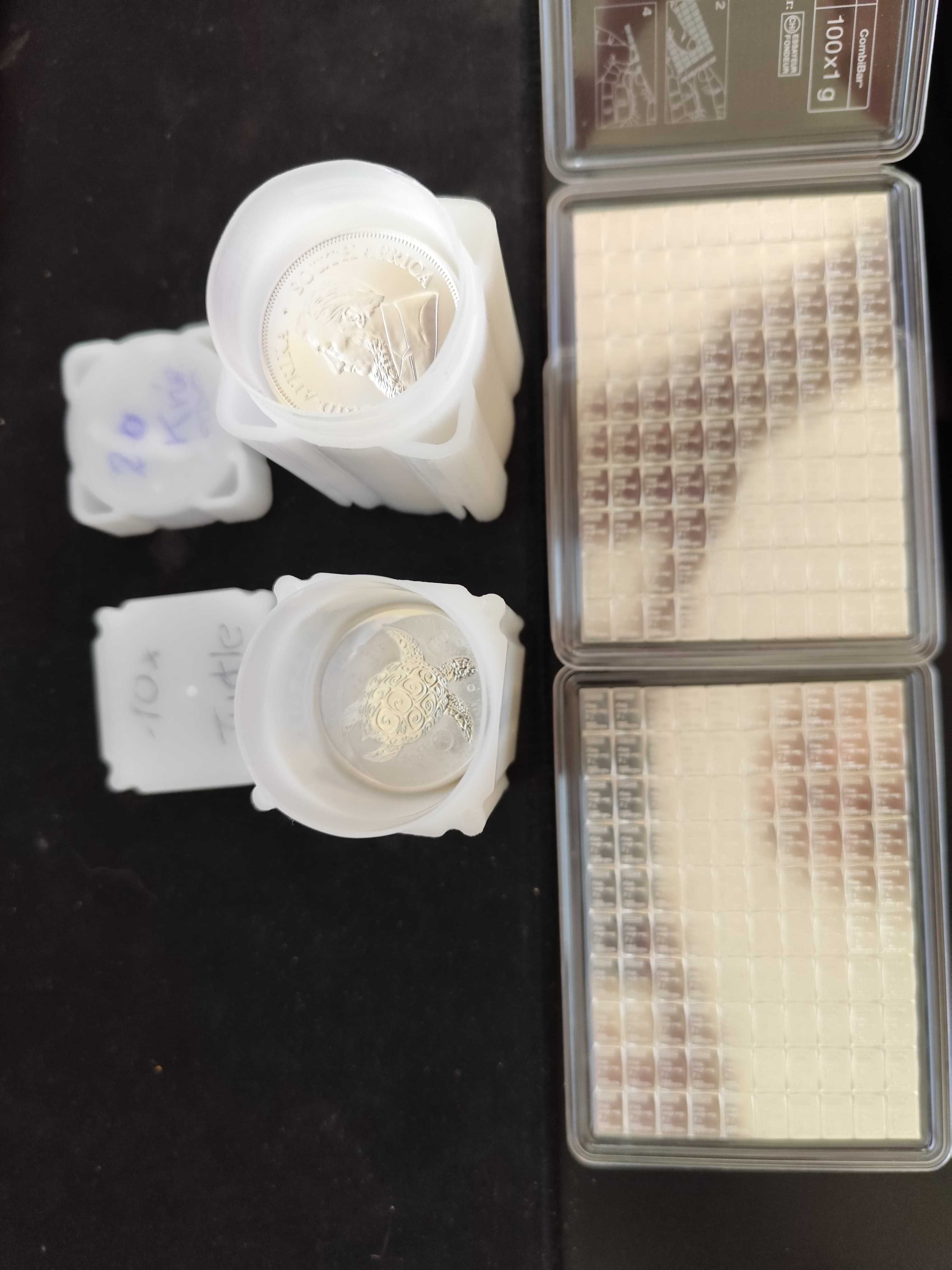 Vendo de moedas de prata Krugerrand, Tartaruga e barras de 1g (200x)