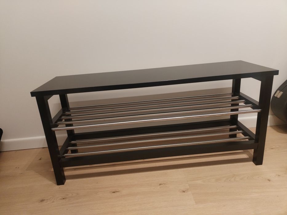 Ławka z półkami na buty czarny Ikea Tjusig